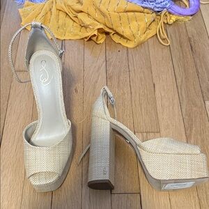 Sam Edelman Rattan Platform Heels